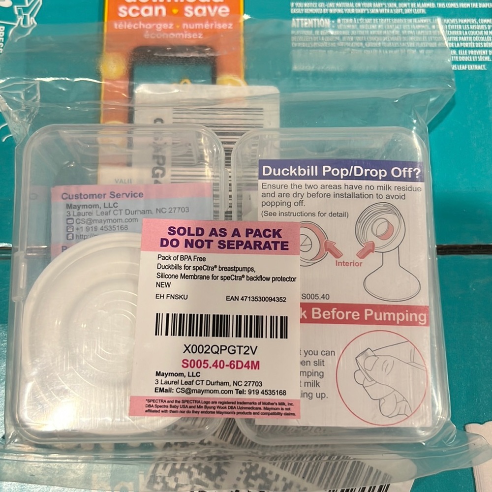 Sealed NEW Maymom Silicon Membrane Inserts for Spectra backflow